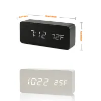 Wooden Digital Alarm Clock with Temperature thumbnail 6