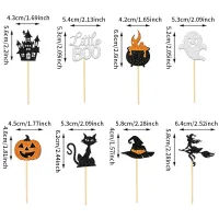 Halloween Glitter Cupcake Toppers 24Pcs thumbnail 6
