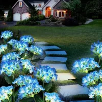 Solar Blue Hydrangea Garden Lights thumbnail 3