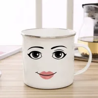 Woman Face Gamer Enamel Coffee Mug thumbnail 5