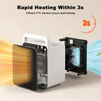 Mini 600W PTC Ceramic Desk Heater thumbnail 5