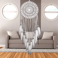 Macrame Leaf Dream Catcher Wall Hanging thumbnail 3