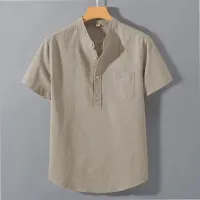 Men's Summer Button Shirt with Pocket thumbnail 1