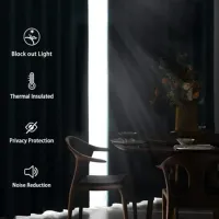 Gradient Leaf Print Blackout Curtains thumbnail 6