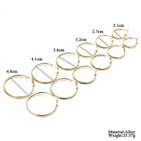 6-Pair Gold & Silver Hoop Earrings Set thumbnail 3