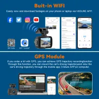 Soam Dual 4K Dash Cam with GPS & WiFi thumbnail 3