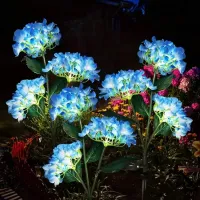 Solar Blue Hydrangea Garden Lights thumbnail 1