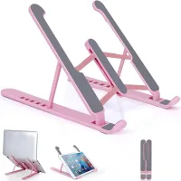 Pink Foldable Laptop Stand thumbnail 1