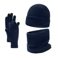 Men's Winter Beanie Scarf Gloves Set thumbnail 3