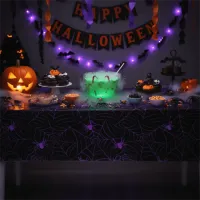 Halloween Spider Web Disposable Tablecloth thumbnail 3