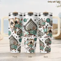Checkered Spades 40oz Vacuum Flask thumbnail 1