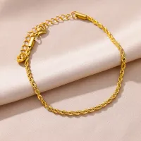 Gold Chain Anklet Stainless Steel thumbnail 4