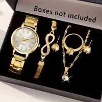 6-Piece Crystal Jewelry & Quartz Watch Set thumbnail 2