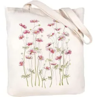 Black Cat & Flowers Canvas Tote Bag thumbnail 5