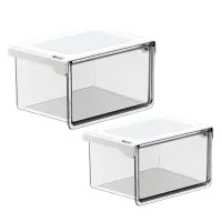 Clear Stackable Drawer Organizer Shelves thumbnail 1