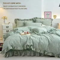 Camel Plaid Duvet Cover Set 3-Piece thumbnail 1