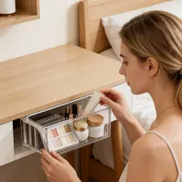 Clear Stackable Drawer Organizer Shelves thumbnail 3