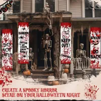 Halloween Horror Skeleton Door Banner thumbnail 1