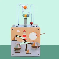 5-in-1 Wooden Activity Cube for Toddlers thumbnail 4