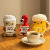 Cute Crochet Coffee Mug Figurine with Card thumbnail 5