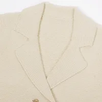 Cream Rib Knit Blazer Coat thumbnail 4