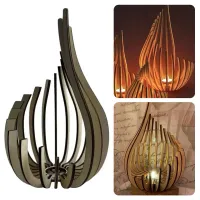 Nordic Wooden Tea Light Holder thumbnail 1