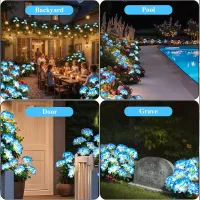 Blue Hydrangea Solar Stake Lights thumbnail 4