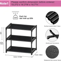Narrow 3-Tier Stackable Shoe Rack thumbnail 2