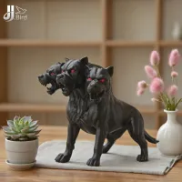 Gothic Three-Headed Dog Statue thumbnail 1