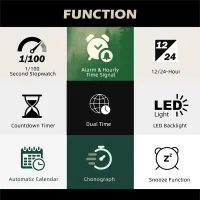 TERRAX Men's Digital Waterproof Sports Watch thumbnail 5