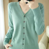 Andy Cashmere V-Neck Cardigan thumbnail 1