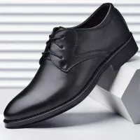Black Leather Oxford Dress Shoes thumbnail 2