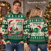 Spreadsheet Santa Ugly Christmas Sweater thumbnail 2