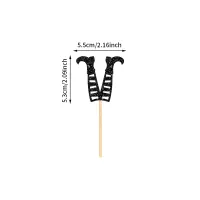 Glitter Witch Legs Halloween Cupcake Toppers 24-Pack thumbnail 6