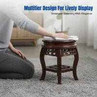 Chinese Style Faux Wood Plant Stand thumbnail 3