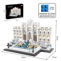 Trevi Fountain Building Blocks Model thumbnail 1