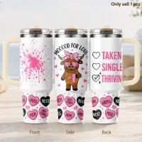 Highland Cow Valentine Vacuum Flask thumbnail 1
