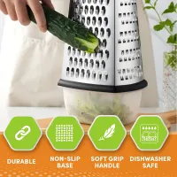 4-Sided Stainless Steel Box Grater w/ Container thumbnail 5