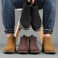 Men's British Style Suede Chelsea Boots thumbnail 1