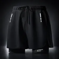 Men's Quick Dry Swim Trunks with Compression Liner thumbnail 1