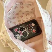 Printed Tote Bag with Lace Bow thumbnail 3