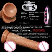 Heating Telescopic Dildo Vibrator thumbnail 3