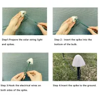 Solar LED Mushroom Fairy Lights thumbnail 4