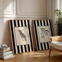Minimalist Bird & Floral Wall Art Set thumbnail 6