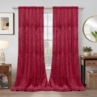 Velvet Blackout Curtains - 2 Panel Set thumbnail 2