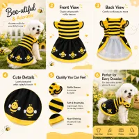 Cute Bee Dog Costume Outfit thumbnail 5
