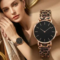Leopard Print Mesh Watch for Women thumbnail 2