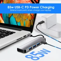 5-in-1 USB-C Hub with 85W PD Charging thumbnail 3