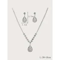 Luxury Zircon Stud Earrings & Necklace Set thumbnail 4