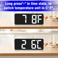 LED Digital Alarm Clock with Temperature thumbnail 2